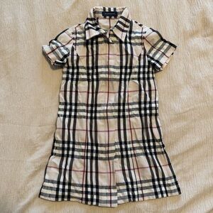 Burberry Kids Beige Check Polo Dress